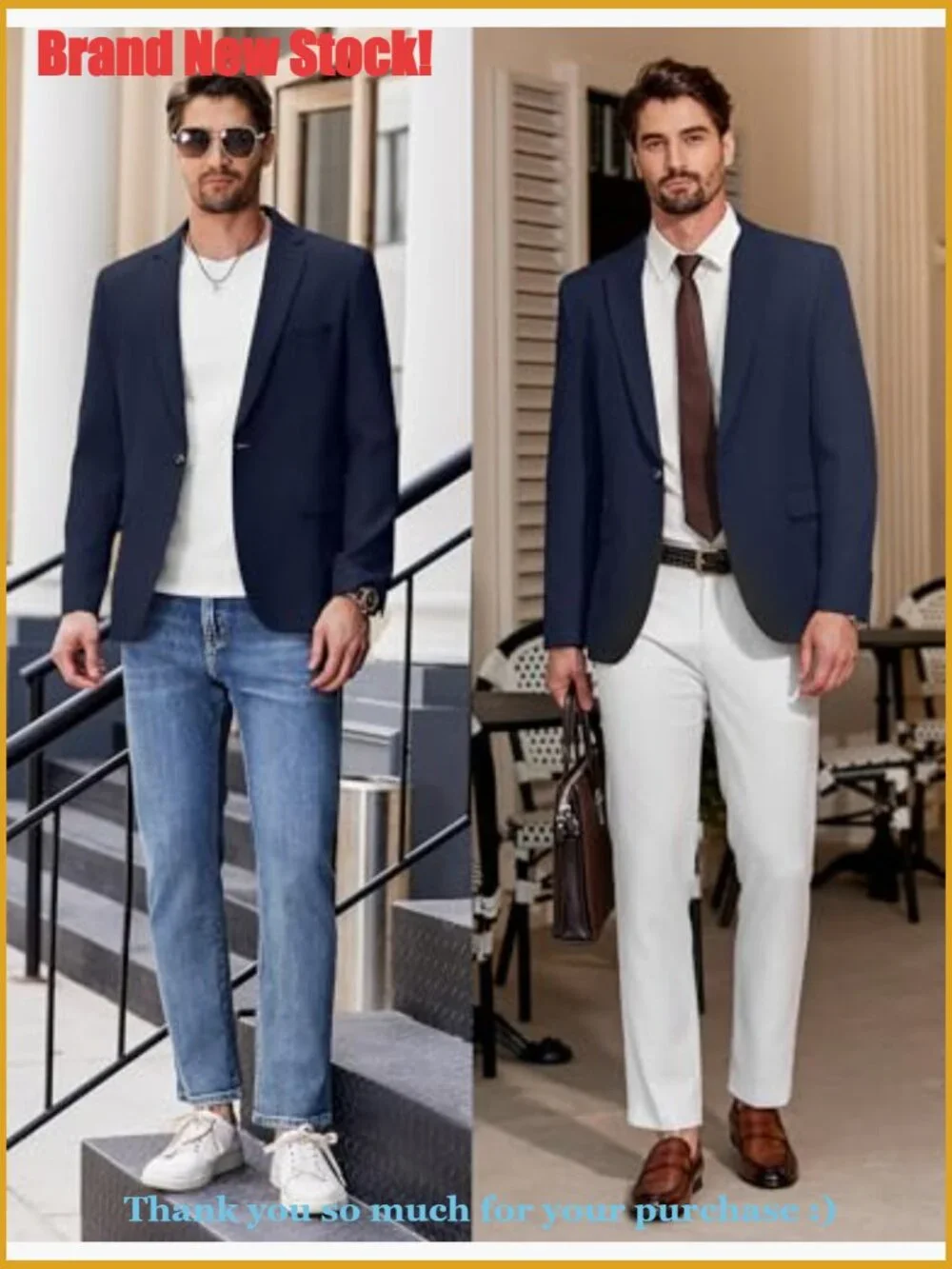 Lightweight Sport Coat Slim Fit One Button Casual Blazer